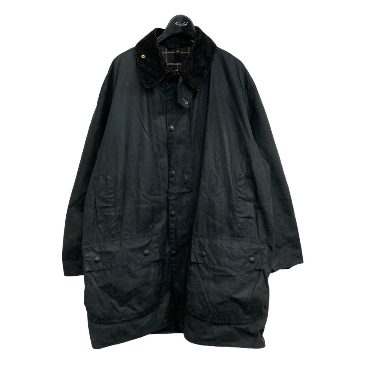 【中古】Barbour 「BORDER」 オイルドジャケット ネイビー サイズ：C42／107CM 【190324】（バーブァー）