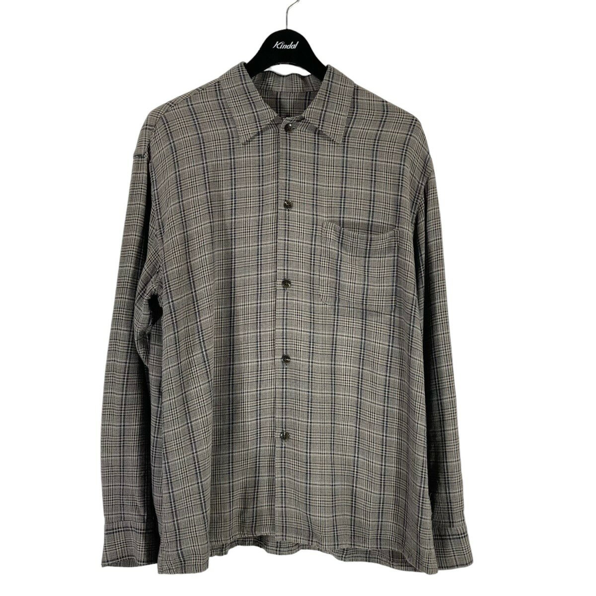 URURAYON CHECK SHIRT レーヨンチェックシャツ グレー サイズ：2