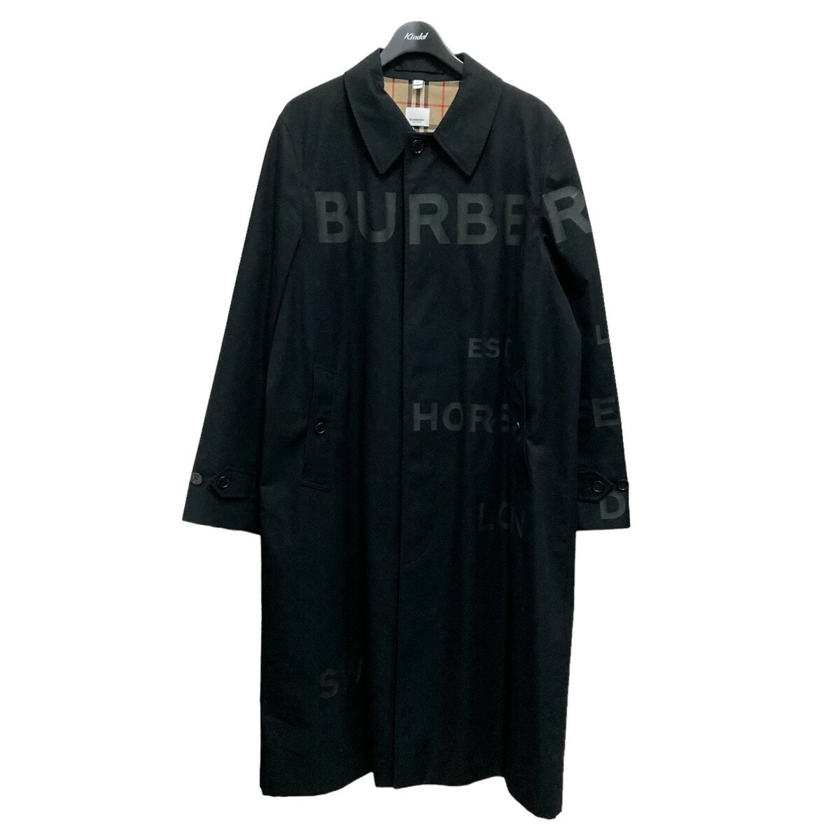 【中古】BURBERRY　ホースフェリーギャバジンカー 8027714 ブラック サイズ：52 【210324】（バーバリー）