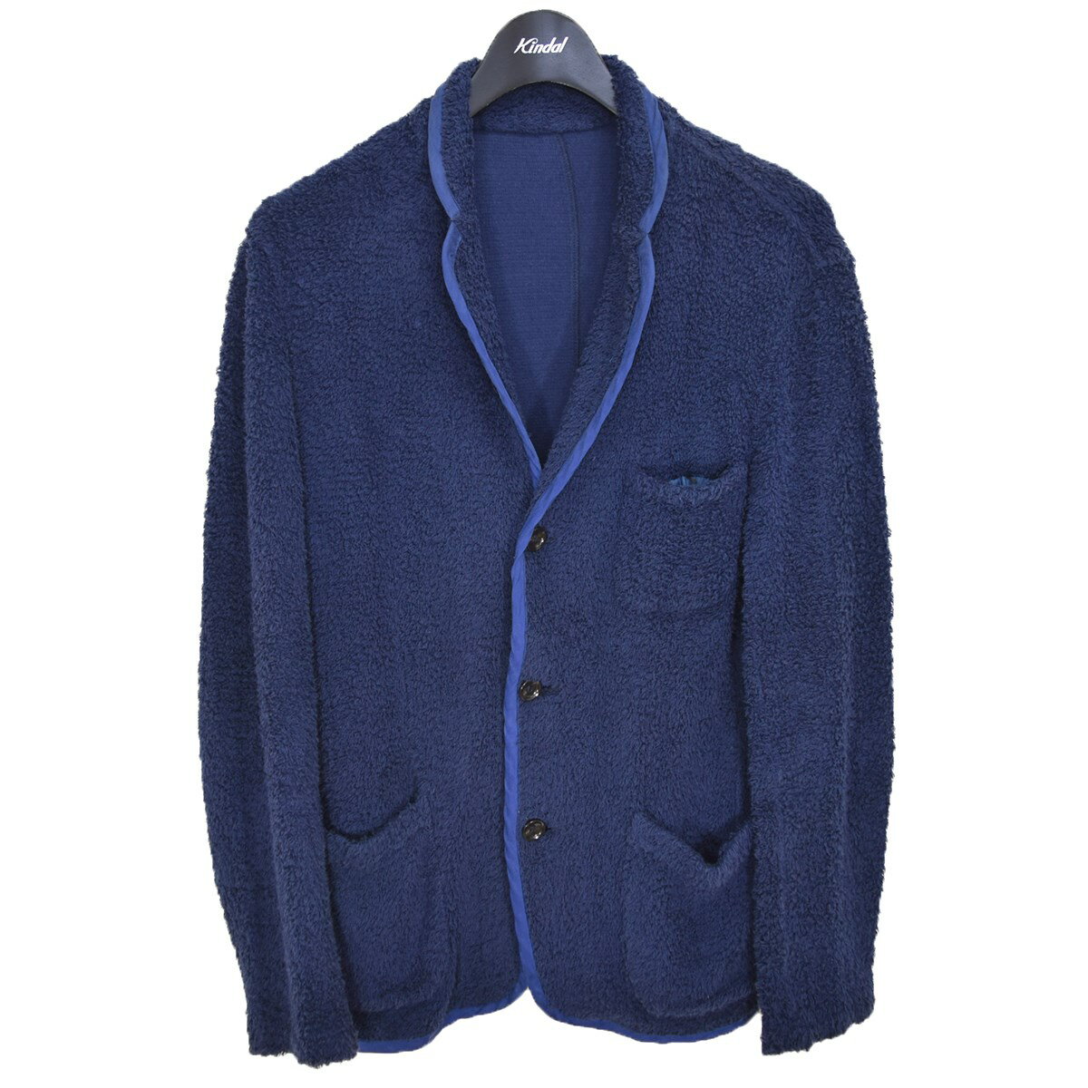 【中古】UNIFORM　EXPERIMENT　パイル 3ボタン ジャケット UE-140050 ネイビー サイズ：3 【210324】（ユニフォームエクスペリメント）