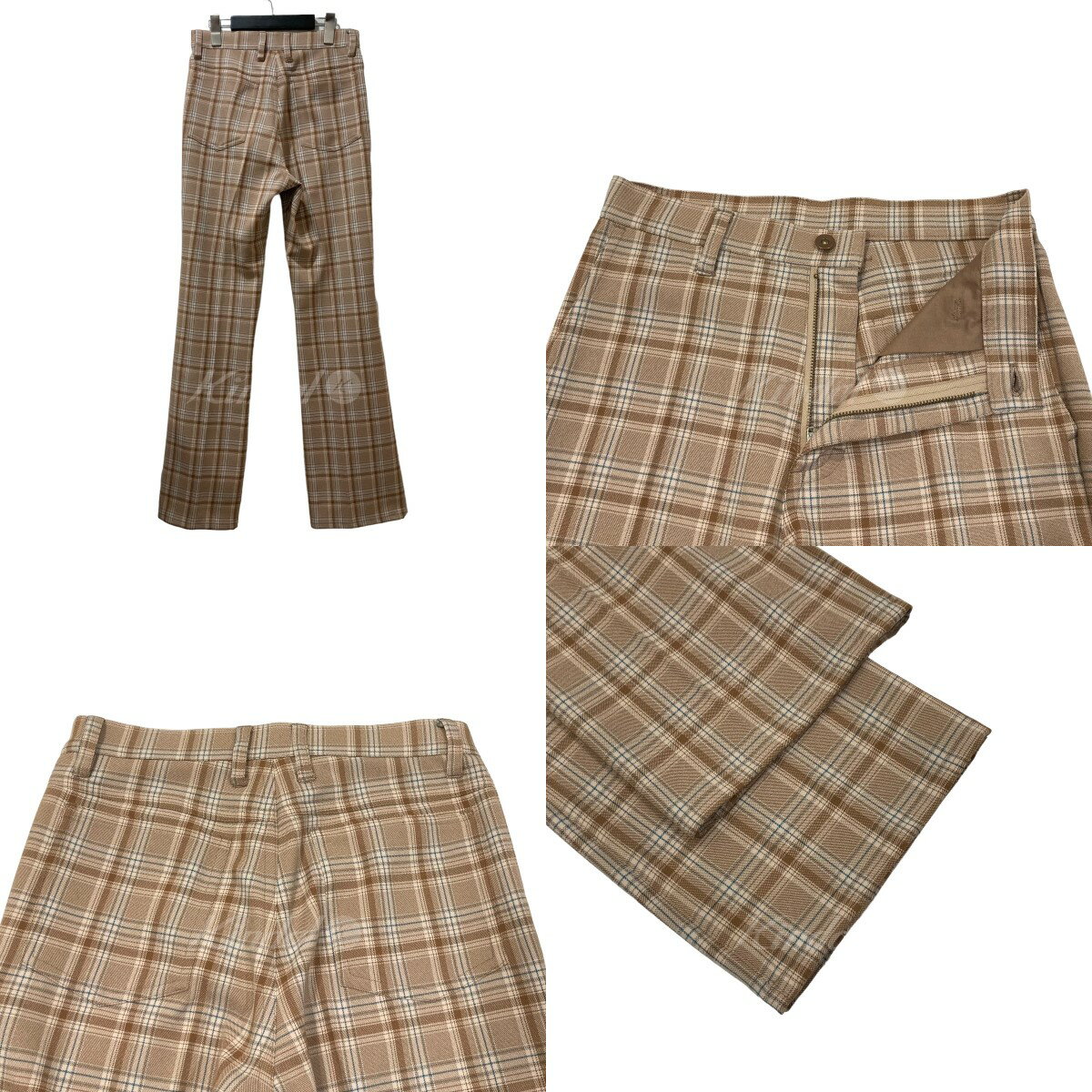 【中古】Taiga Igariチェックドレスパンツ TI4017 ブラウン サイズ：S【価格見直し】