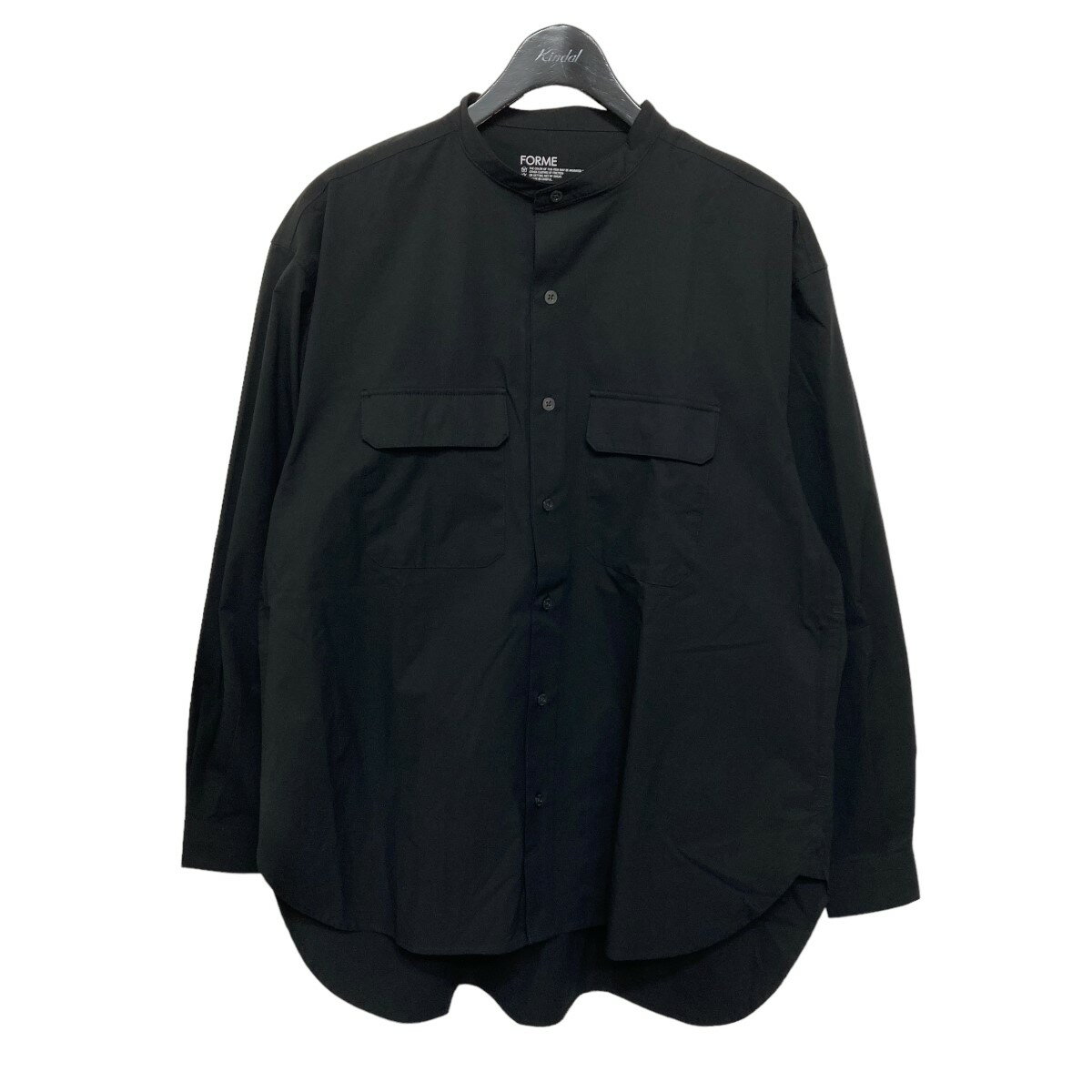 【中古】FORME　ノーカラーシャツ ブラック サイズ：F 【220324】（フォルメ）