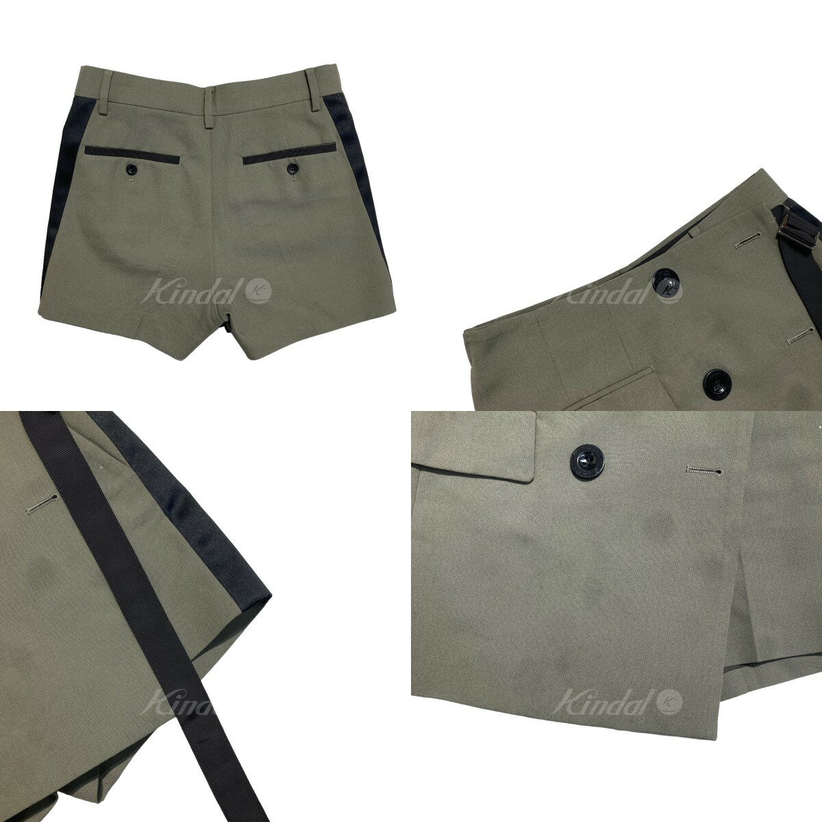 【中古】sacaiSuiting Shorts スカパン／21-05657 オリーブ サイズ：0【価格見直し】
