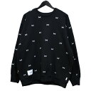 【中古】WTAPS　22AW ACNE SWEATER クルースウェット クロスボーン刺繍 トレーナー ブラック サイズ：02 【240324】（ダブルタップス）