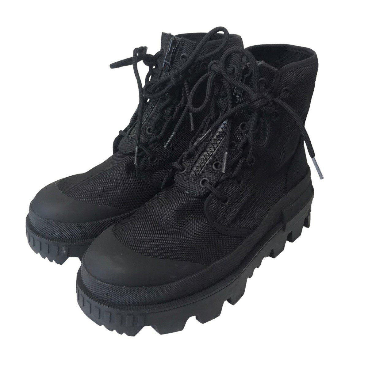 【中古】MONCLER×HYKE22AW ｢4 MONCLER HYKE DESERTYX｣レースアップアンクルブーツ ブラック サイズ：39(24．0)【価格見直し】