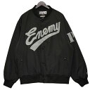 【中古】NEIGHBOR HOOD×PUBLIC ENEMY×MAJESTIC　2023AW　BASEBALL JACKET　ベースボールジャケット ブラック サイズ：L 【250324】（ネイバーフッド×パブリックエネミー×マジェスティック）