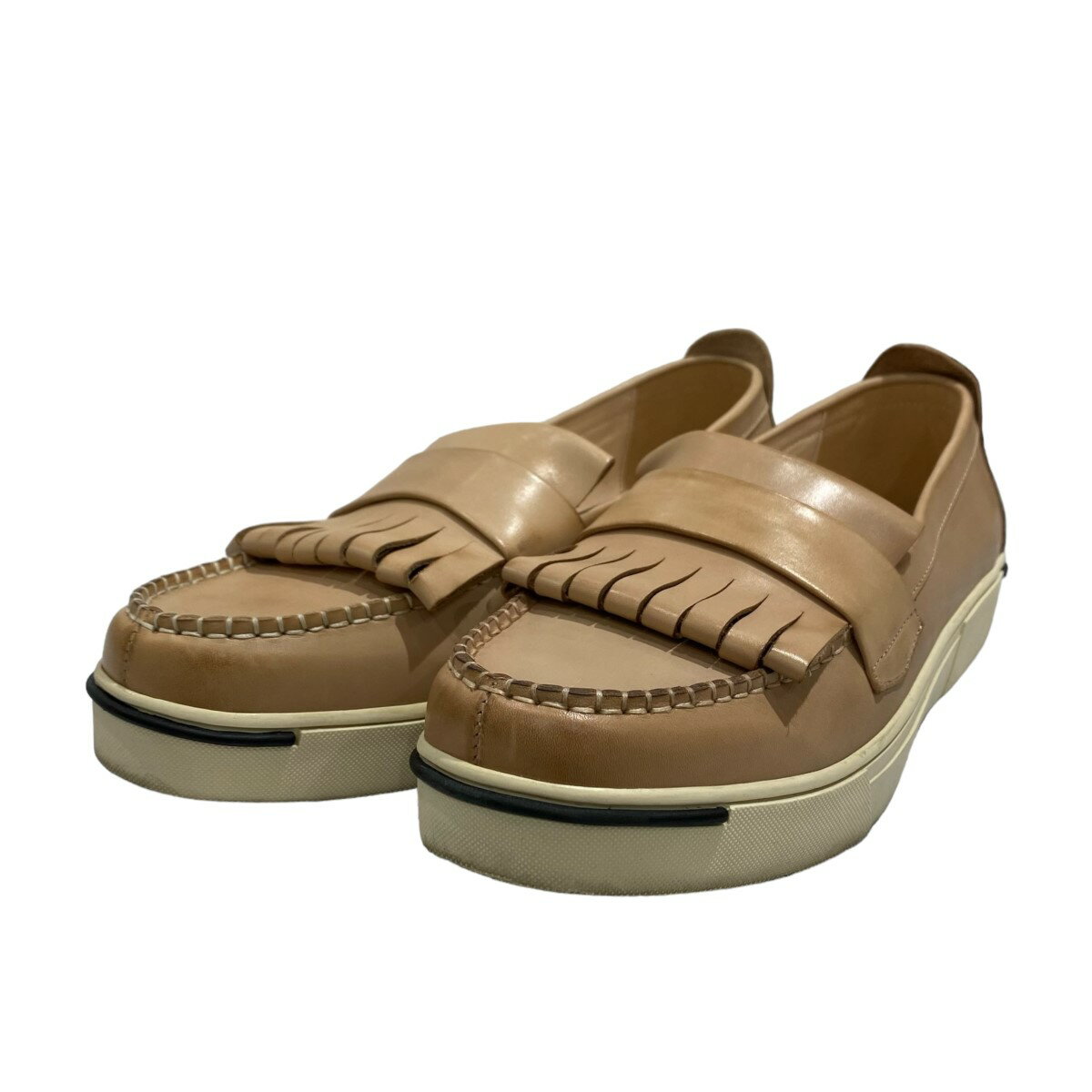 【中古】NATAL DESIGN× MARQUI Fringe Loafers ベージュ サイズ：28【価格見直し】