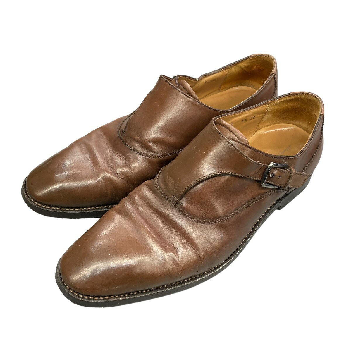 【中古】Salvatore Ferragamo　モンクストラップレザーシューズ ブラウン サイズ：9 1／2 【270324】（サルヴァトーレフェラガモ） 1