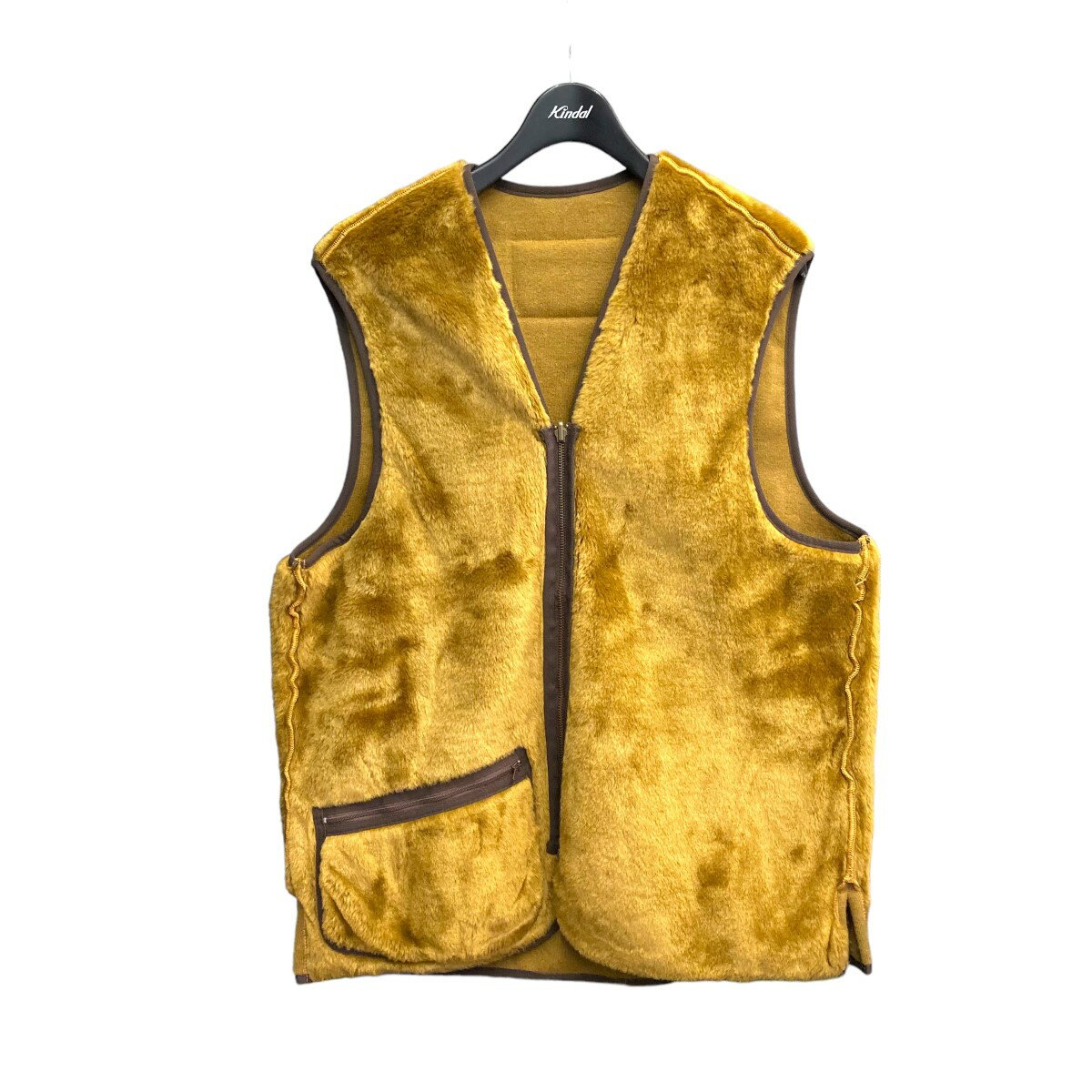 【中古】Barbour 「Warm PILE Waistcoat Zip-In Liner」 フリースベスト ブラウン サイズ：42 【280324】（バーブァー）