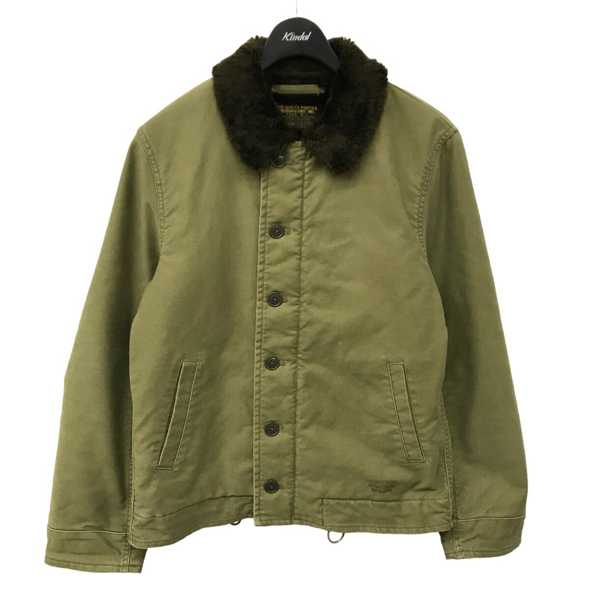 【中古】WACKO MARIA N-1 DECK JACKET 虎プリント デッキジャケット 18FW-WMO-ML30 カーキ サイズ：M 【280324】（ワコマリア）