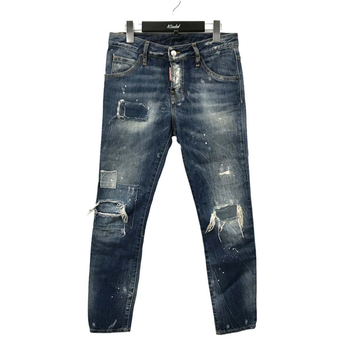 【中古】DSQUARED2　Cool Girl Jean クラッシュ＆ペイント加工 デニムパンツ S72LA0958 インディゴ サイズ：36 【280324】（ディースクエアード）