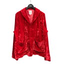 【中古】RHODOLIRION 「VELVET 3B COVERALL」 ヴェルベットジャケット レッド サイズ：1 【280324】（ロドリリオン）