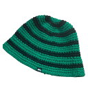 【中古】Stussy ｢Swirl Knit Bucket Hat｣ニットハット ブラック×グリーン 【300324】（ステューシー）
