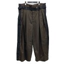 【中古】Hed Mayner 2021SS「 WIDE PLEATED PANT」ワイドベルテッドスラックス ダークブラウン サイズ：XS 【010424】（ヘド メイナー）