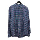 【中古】RALPH LAUREN コットン チェックシャツ ネイビー サイズ:XXL 【020424】(ラルフローレン)