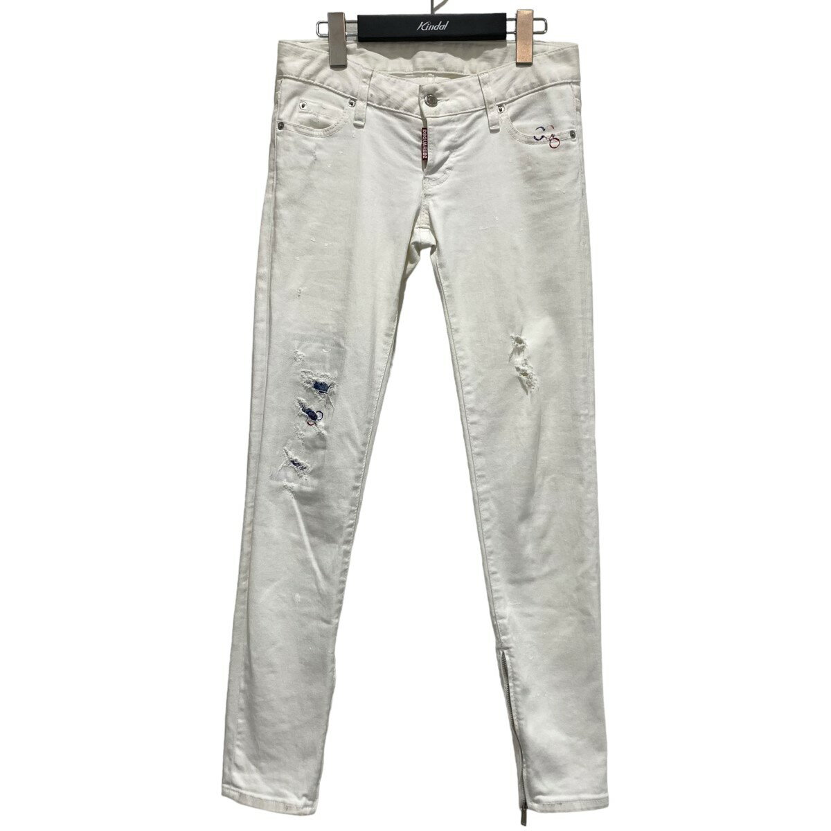 【中古】DSQUARED2　ストレッチスキニーデニムパンツ ホワイト サイズ：38 【020424】（ディースクエアード）