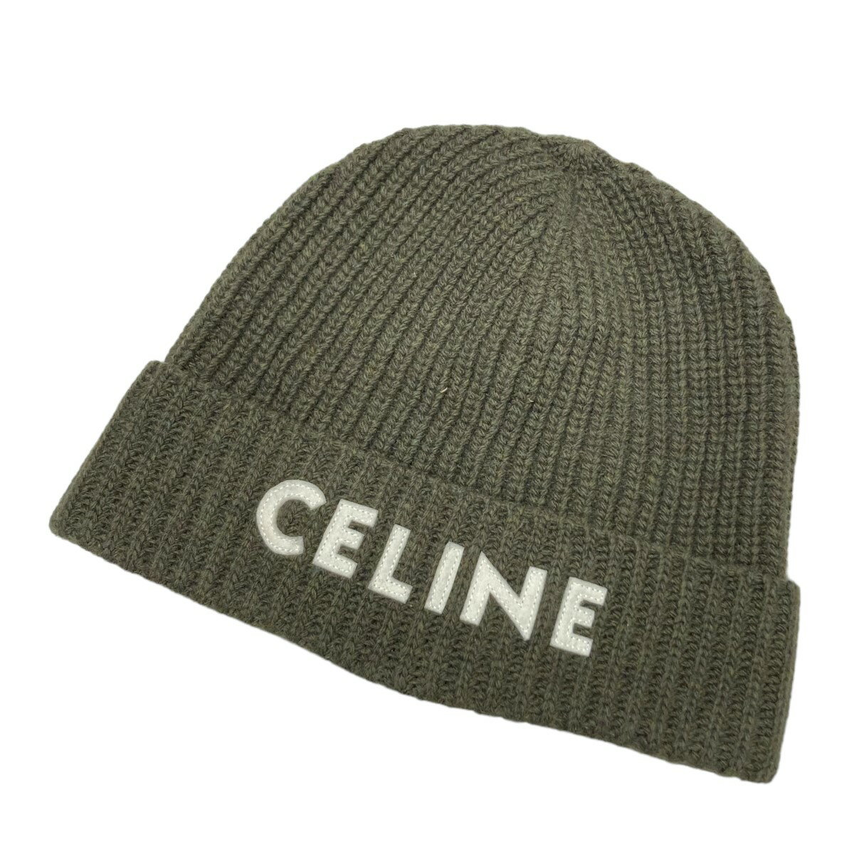 【中古】CELINE ニットキャップ 2AE21423P グリーン サイズ：TU 【040424】（セリーヌ）