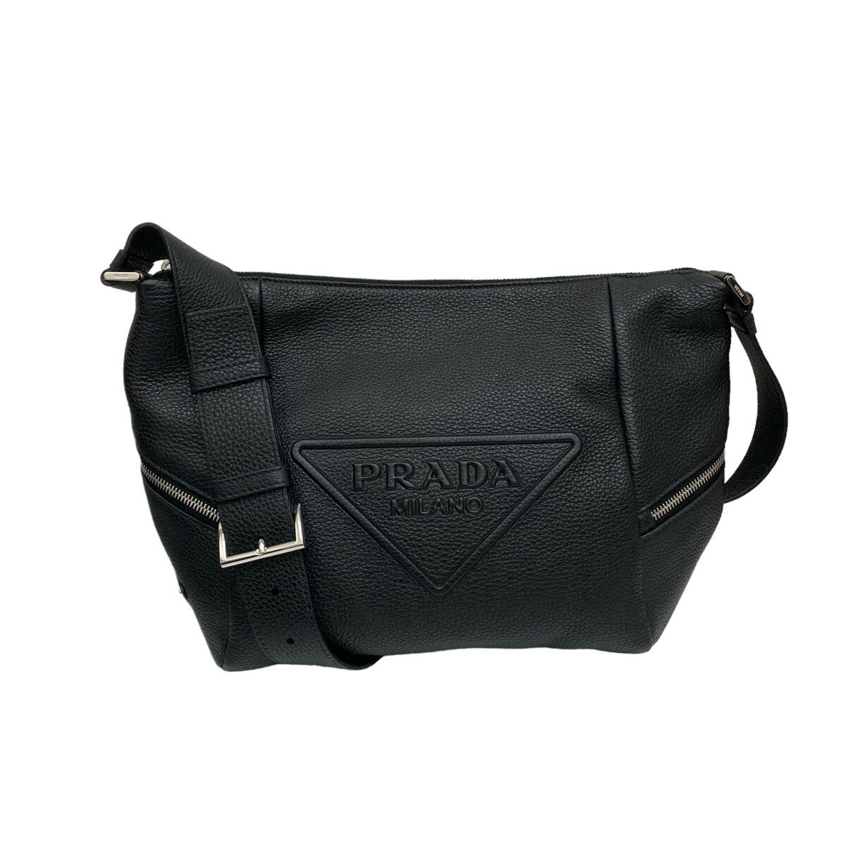 【中古】PRADA　ヴィッテロ ダィノ ショルダーバッグ 2VH165 ブラック 【050424】（プラダ）