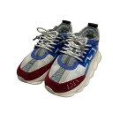 【中古】VERSACE CHAIN REACTION スニーカー ブルー×レッド サイズ：44 【050424】（ヴェルサーチ）