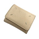 【中古】Maison Margiela11　｢ZIP COMPACT TRI FOLD WALLET ｣ジップコンパクトウォレット ベージュ サイズ：記載無 【060424】（メゾンマルジェラ11）