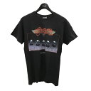 【中古】Hanes AEROSMITH エアロスミス ROCKS クルーネックTシャツ スミクロ サイズ：S 【090424】（ヘインズ）