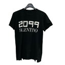 【中古】VALENTINO「2099 Valentino Logo T-shirt」2099ロゴプリントTシャツ ブラック サイズ：XS