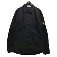 【中古】STONE ISLAND　ガーメントダイコットンワークシャツ 7415110WN ブラック ...