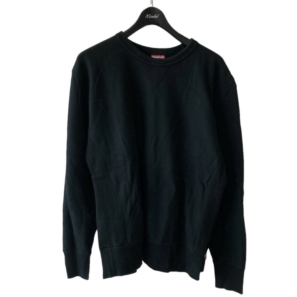 【中古】HIDE AND SEEK OD Reverse Weave Sweatshirt ブラック サイズ：L 【100424】（ハイドアンドシーク）