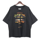 【中古】doublet 20SS HIDDEN MESSAGE EMBROIDERY T-SHIRT ロゴ Tシャツ ブラック サイズ：L 【110424】（ダブレット）