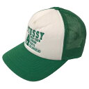 【中古】Stussy ｢Trucker Big 4 Snapback｣ロゴ刺繍キャップ1311147 グリーン×ホワイト 【120424】（ステューシー）