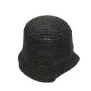 【中古】NOROLL RAFFIA BUCKET HAT バケットハット ブラック サイズ：L 【120424】（ノーロール）