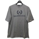 【中古】BALENCIAGA ｢BB Balenciaga Tee｣BBロゴプリンTシャツ グレー サイズ：XXS 【110424】（バレンシアガ）