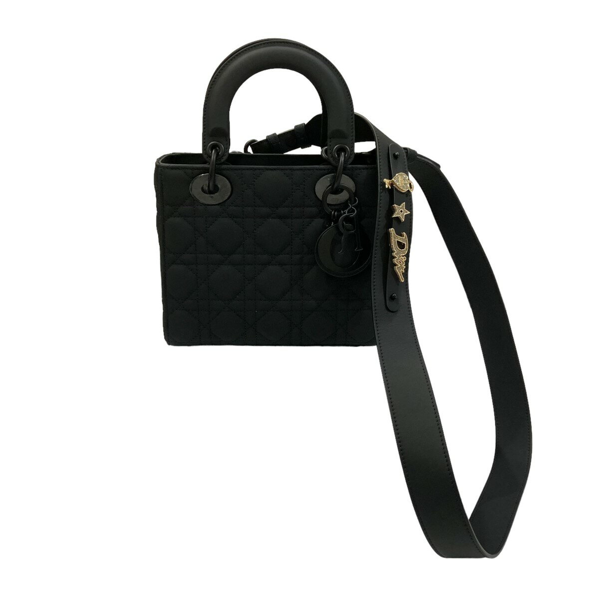 【中古】Christian Dior　Lady Dior My ABCDior バッグ スモール ブラック 【140424】（クリスチャンディオール）