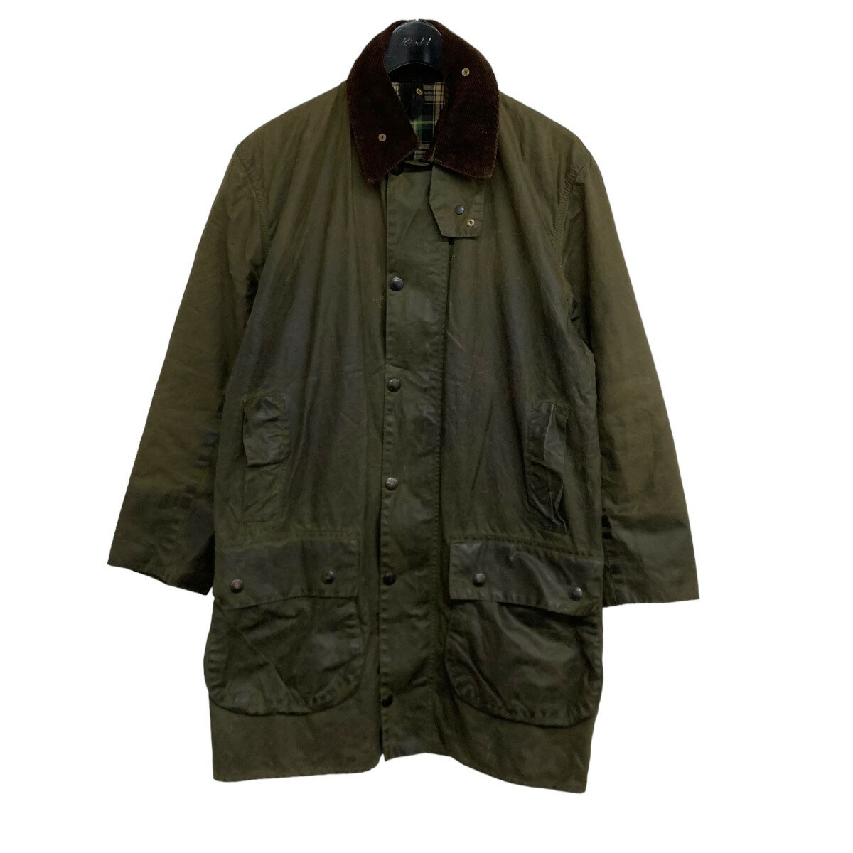 【中古】Barbour 「A200 BORDER」 オイルドジャケット 8702102 オリーブ サイズ：91cm 36in 【140424】（バブアー）