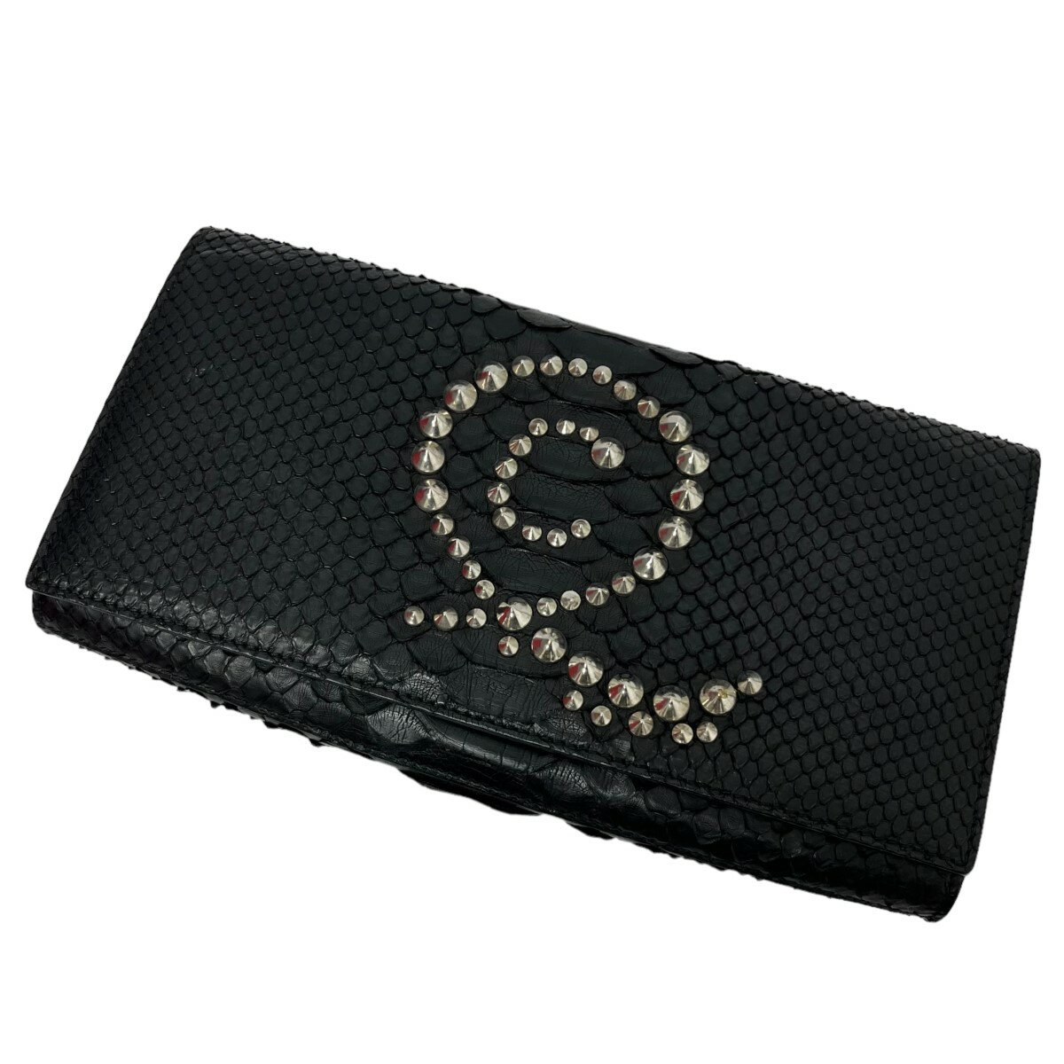 【中古】ALEXANDER McQUEENパイソンクラッチバッグ ブラック サイズ:-【価格見直し】