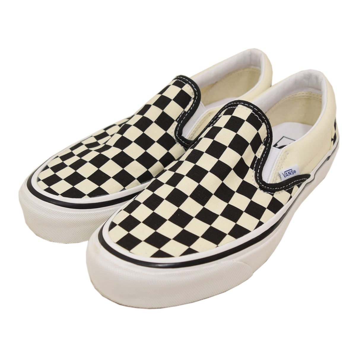 【中古】VANS　Classic Slip-On 9 Checker スリッポン Anaheim Factory ホワイト×ブラック サイズ：US M 7．0／US W 8．5 【160424】（バンズ）