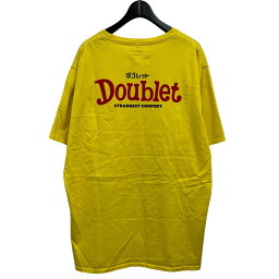 【中古】doublet × WISMプリントTシャツ マスタード サイズ：M【価格見直し】