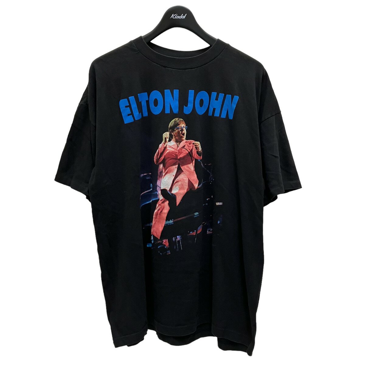 【中古】Polygram　90’s ELTON JOHN ヴィンテージ 半袖Tシャツ ブラック サイズ：XL 【220424】（ポリグラム）