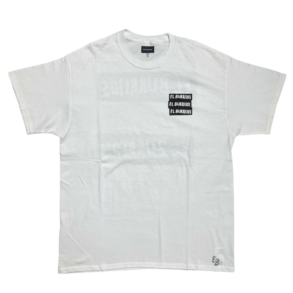 【中古】DESCENDANT　× EL BURRITO’S プリント半袖Tシャツ ホワイト サイズ：3 【240424】（ディセンダント）
