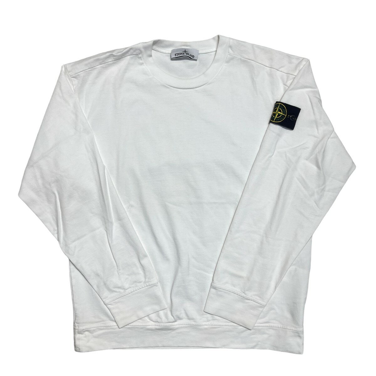 【中古】STONE ISLAND ガーメントダイ スウェット ロンT ／101563750 ホワイト サイズ：M 【240424】（ストーンアイランド）