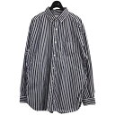 【中古】nanamica ｢Big Button Down Stripe Shirt ｣ストライプシャツ SUGS008 ネイビー×ホワイト サイズ：M 【250424】（ナナミカ）