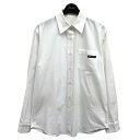 【中古】miu miu　ポケットロゴシャツ ホワイト サイズ：38 【250424】（ミュウミュウ）