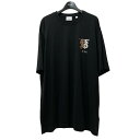 【中古】BURBERRY　Equestrian Knight 半袖Tシャツ 8023785 ブラック サイズ：XL 【240424】（バーバリー）