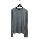 【中古】PRADA　トライアングルロゴ シルクストレッチ ロングスリーブTシャツ UJL159 グレー サイズ：XS 【260424】（プラダ）