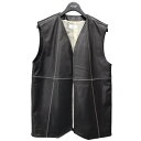 【中古】Randy21AW「Bottle Joe」レザーベスト ブラック サイズ:2【価格見直し】