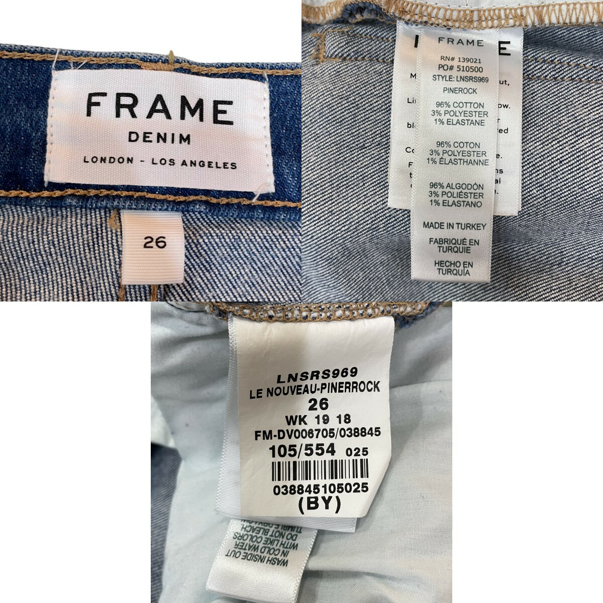【中古】FRAME DENIM　Step hem Ankle Straight Denim カットオフアンクルデニム ブルー サイズ：26 【260424】（フレームデニム）