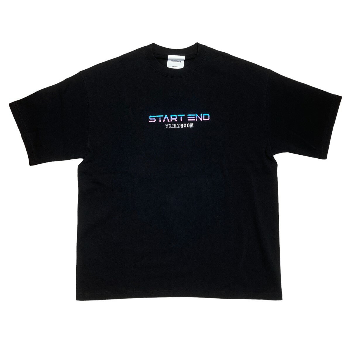 【中古】VAULTROOM START END TEE ロゴ刺繍半袖Tシャツ ブラック サイズ：L 【280424】（ボルトルーム）