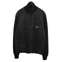 【中古】PRADA　Re-Nylonニット切替ZIP UPジャケット ブラック サイズ：50 【300424】（プラダ）