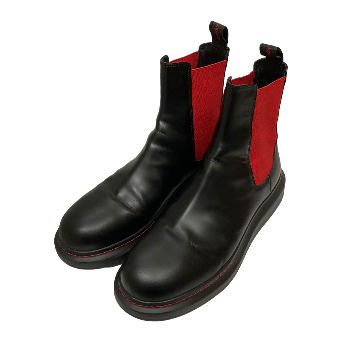 yÁzALEXANDER McQUEEN@Black leather Hybrid ankle boots TChSAu[c ubN~bh TCYF42 y290424ziALT_[}bNC[j