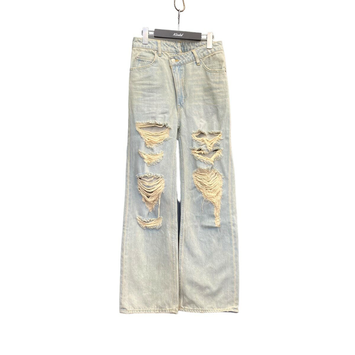 【中古】X-girl　「DISTRESSED DENIM PANTS」 ダメージ加工デニムパンツ インディゴ サイズ：S 【010524】（エックスガール）